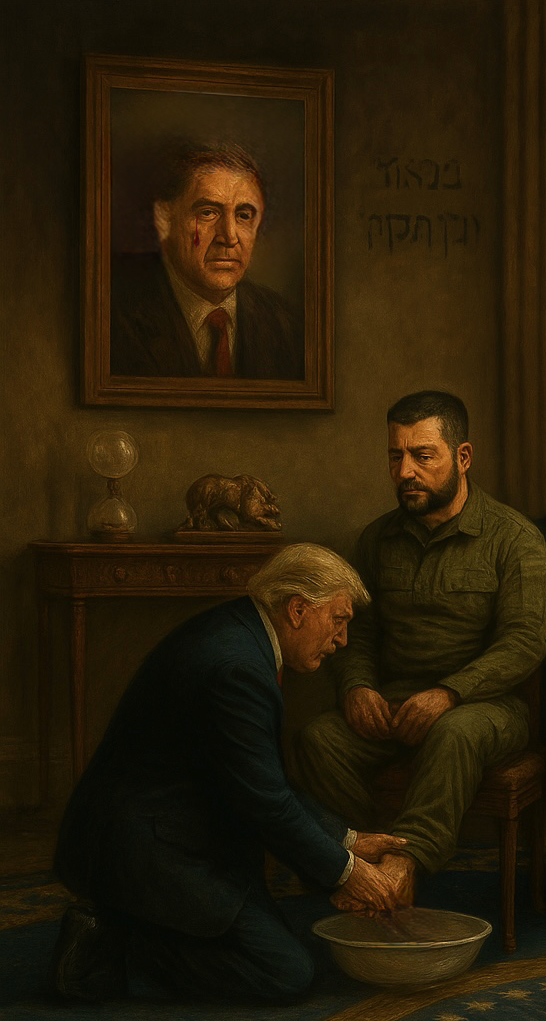 Donald Trump washing Volodymyr Zelensky’s Feet